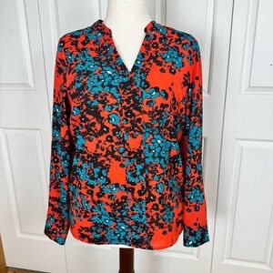 The Limited Floral Print Women's Top - Red and Blue